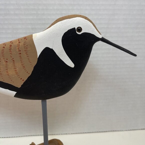 Hand Made Replica Wooden Sculpture Bird Plover Unsigned Black Bellied Plover - Picture 2 of 15